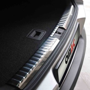 Volkswagen Tiguan Rear Bumper Sill Cover - Omac - S.Steel - Gloss Silver - '09-'17 Volkswagen Tiguan Rear Bumper Sill Cover - Omac - S.Steel - Gloss Silver - '09-'17